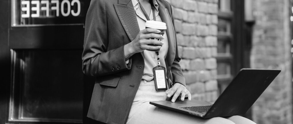 Microsoft digital workspace consultant with coffee